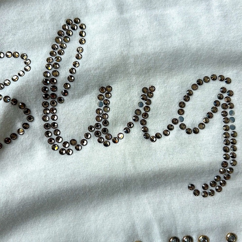 Blumarine /bluegirl authentic top in size small, few zircons shiny parts are off - Picture 4 of 8